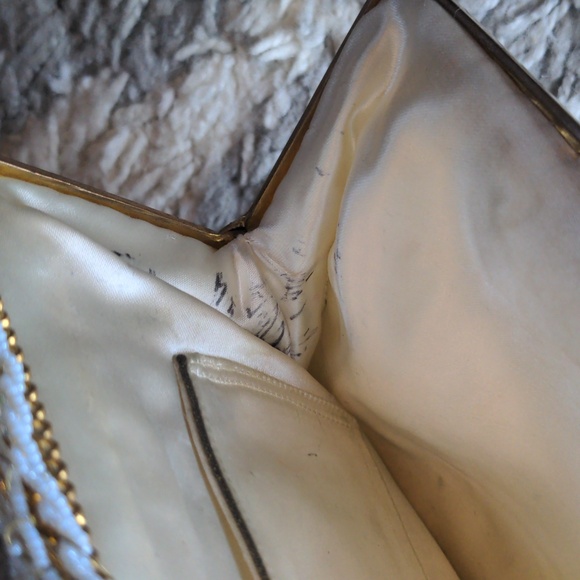 VTG Vintage French beaded bag, floral print - Picture 12 of 17